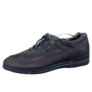 Natural Sport Womens Size 9 Brown Leather Lace Up Walking Shoes Comfort Casual